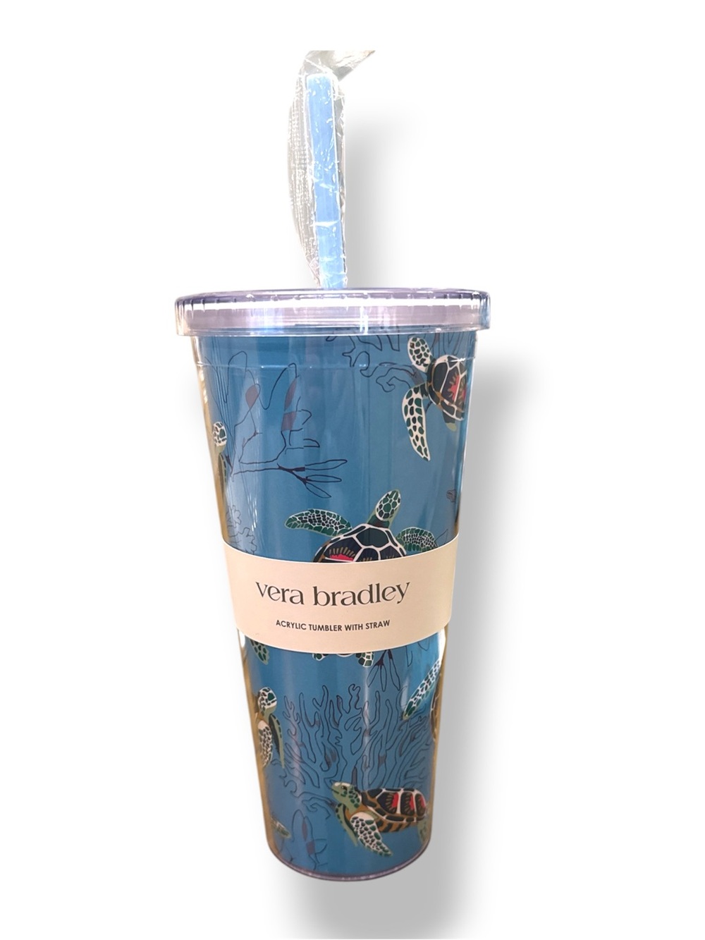 Vera Bradley Bundle Sea Turtle Slim Drink Hugger and 24 oz Acrylic Tumbler - Picture 3 of 5